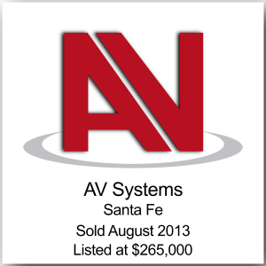 Tombstone for AV systems, a Santa Fe car accessories business sold in 2013 by Sam Goldenberg & Associates